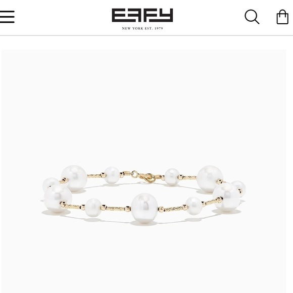 NEW NWT Effy 14K Yellow Gold Pearl Bracelet - Picture 1 of 3